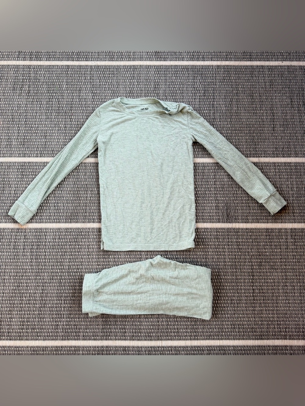 Little Sleepies Heather Sage Green Ribbed Bamboo Viscose Two Piece Pajama Set